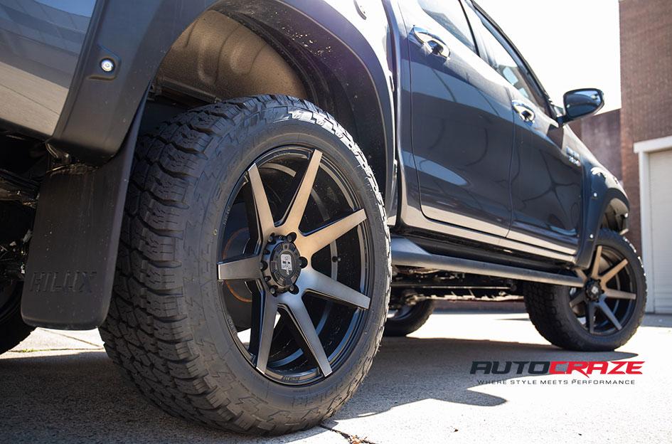 TOYOTA HILUX 4WD AVALANCHE MACHINED FACE MATTE BLACK DARK TINT